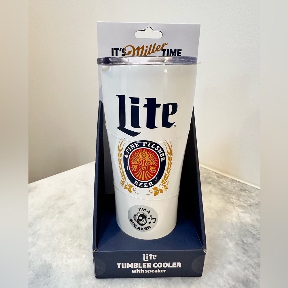 Miller Light Tumbler with Speaker and USB cable - Brand New!
